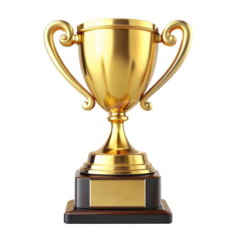 Golden award trophy png image