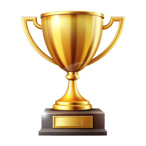 Golden award trophy vector png