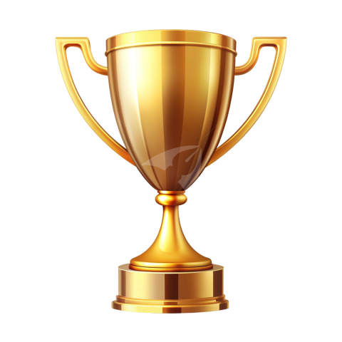 Golden award trophy vector png