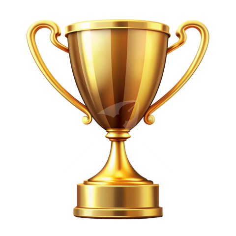 Golden award trophy vector png