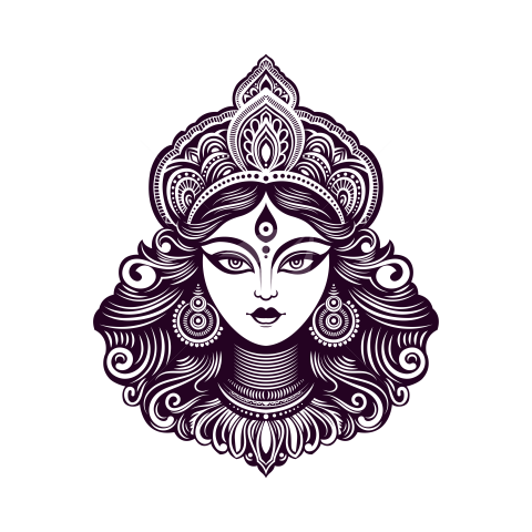 Goddess Durga Face Illustration