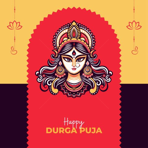 Happy Durga Puja Post Background Design