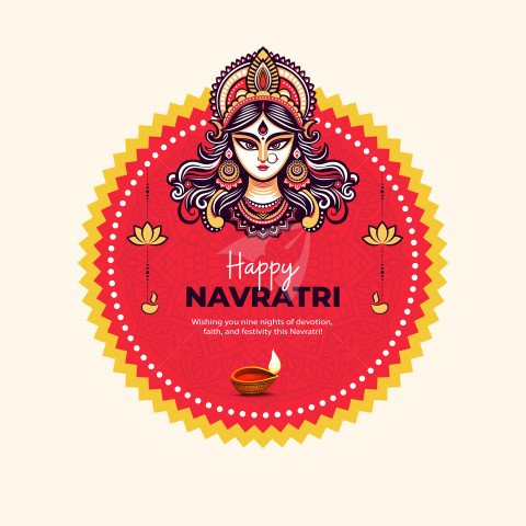 Happy Navratri Post Banner Design Template