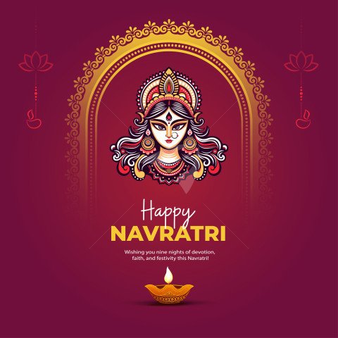 Happy Navratri Post Banner Design Template