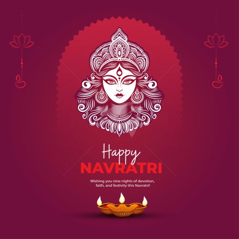 Happy Navratri Post Banner Design Template