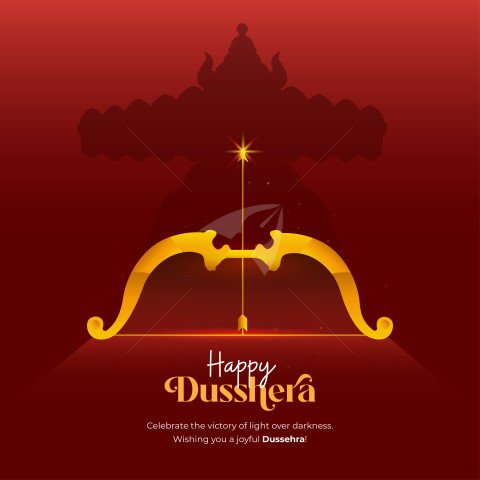 Happy Dussehra Festival Greeting Template Design