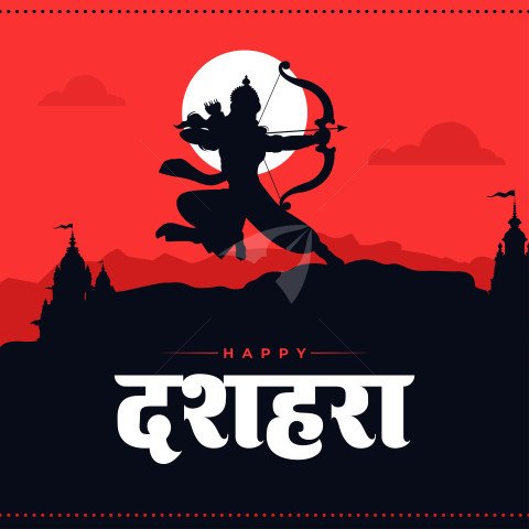 Happy Desshera Festival Hindi Post Design Template