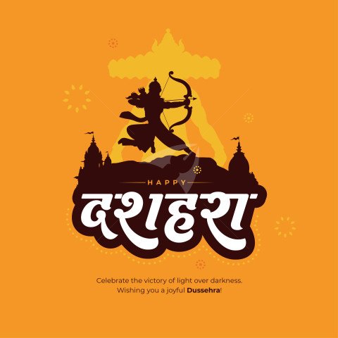 Happy Desshera Festival Hindi Post Design Template