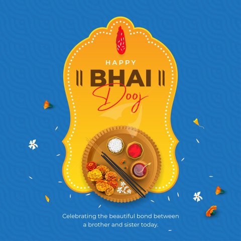 Happy Bhai Dooj Festival Post Design Template