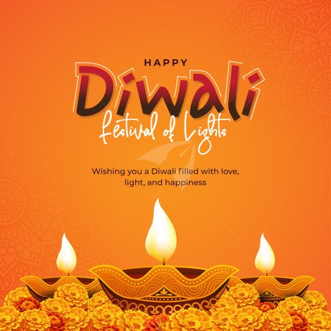 Happy Diwali Post Banner Design Template