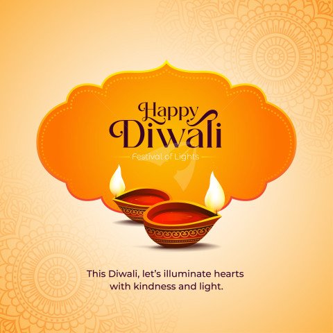 Happy Diwali Greeting Design Template