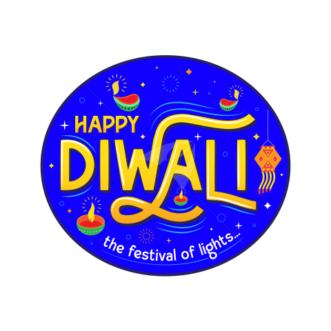 Happy Diwali Sticker Design Template