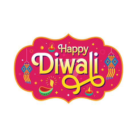 Happy Diwali Sticker Design Template