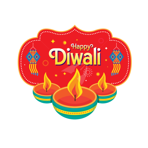 Happy Diwali Sticker Design Template