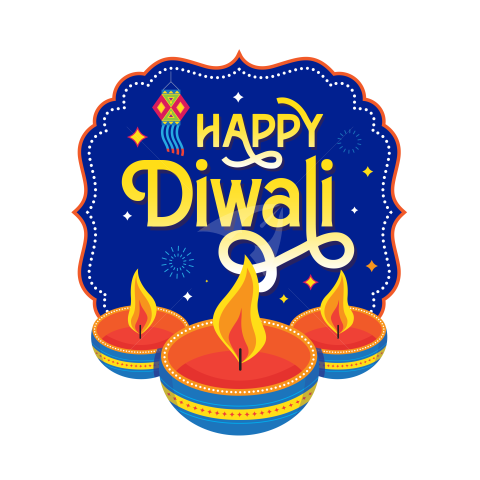 Happy Diwali Sticker Design Template