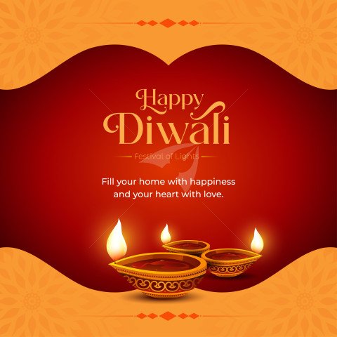 Happy Diwali Greeting Design Template