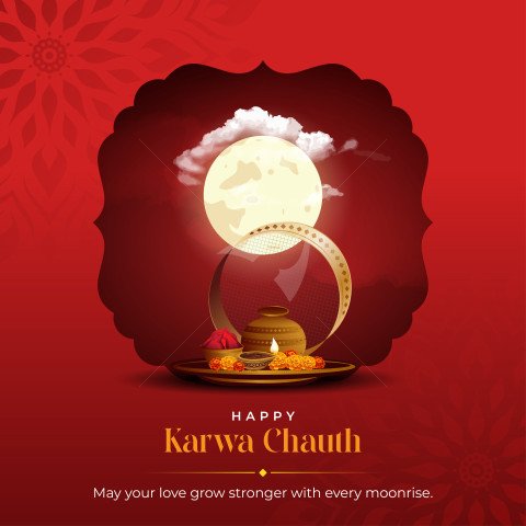 Happy Karwa Chauth Design Template