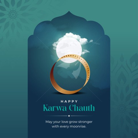 Happy Karwa Chauth Post Design Template