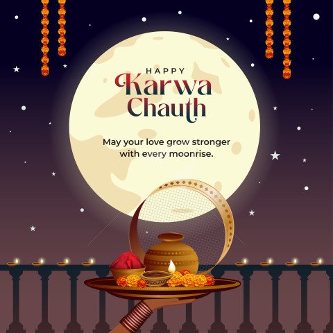 Happy Karwa Chauth Post Design Template