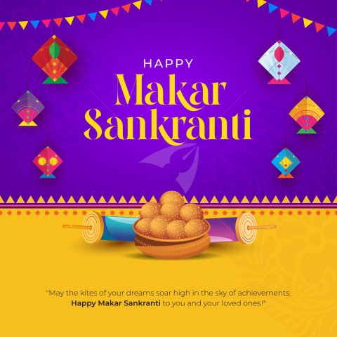 Happy Makar Sankranti Festival Vector Post Template Design