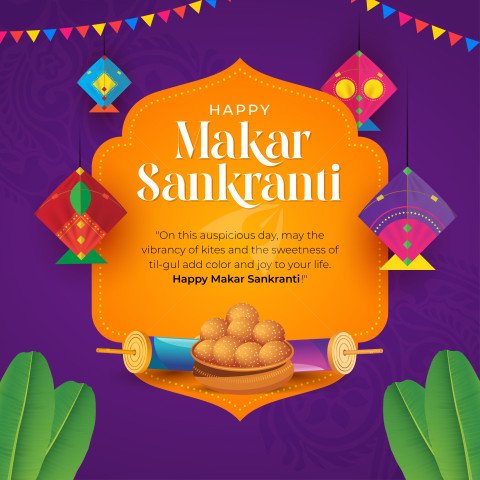 Happy Makar Sankranti Post Background Template Design