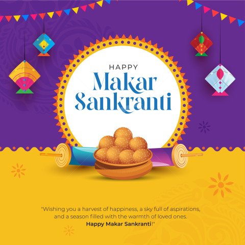 Happy Makar Sankranti Festival Background Template Design