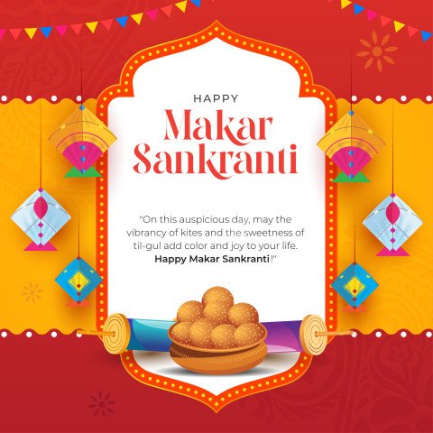 Happy Makar Sankranti Wishes Background Template