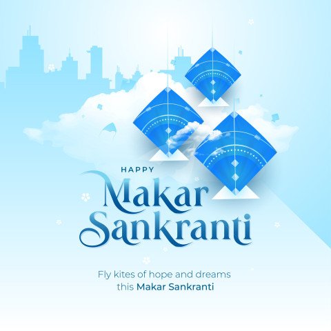 Happy Makar Sankranti Post Background Design Template