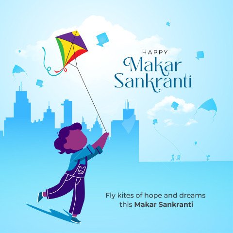 Happy Makar Sankranti Festival VectorTemplate