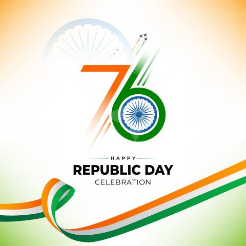 76 years republic day celebration banner template design