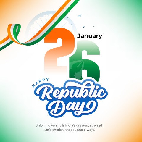 Happy republic day post banner template design