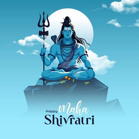 Happy Maha Shivratri Post Design Template Illustration