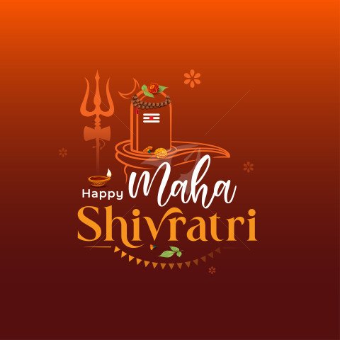 Happy Maha Shivratri Typographic Post Design Template