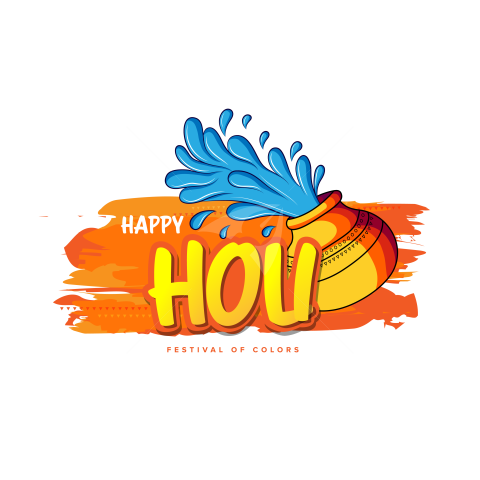 Happy Holi Festival Greeting Template Design