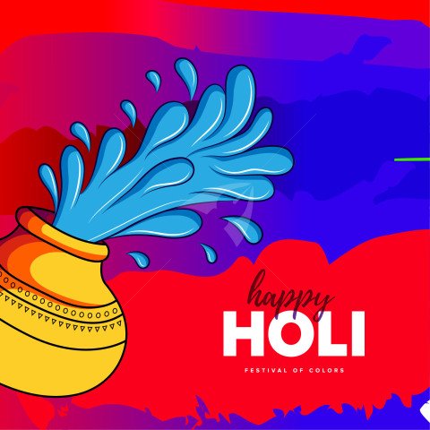 Happy Holi Post Design Template