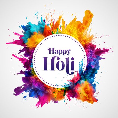 Colorful Happy Holi Background Template