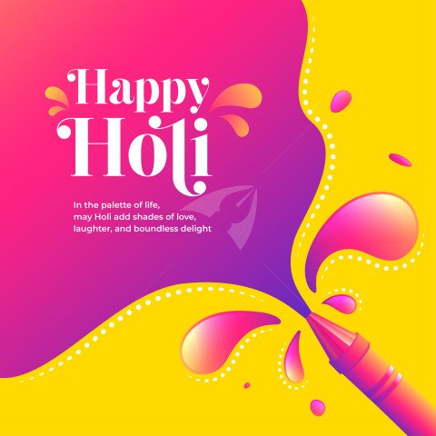 Happy Holi Festival Post Background Template