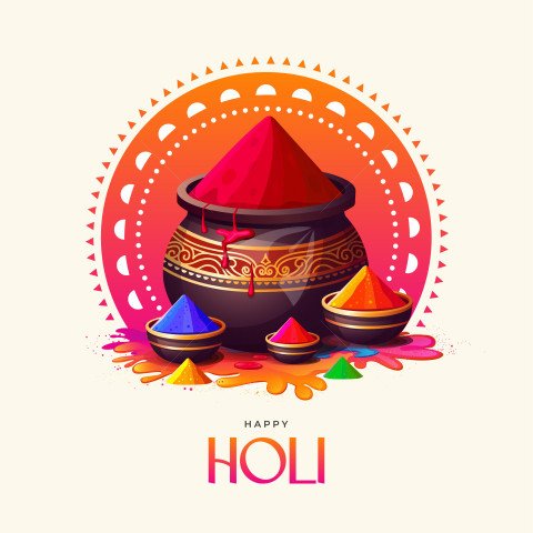 Happy Holi Festival Design Template Illustration