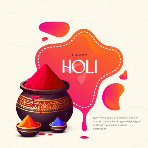 Happy Holi Post Design Template Illustration