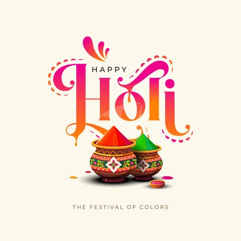 Happy Holi Text Typography Design Illustration