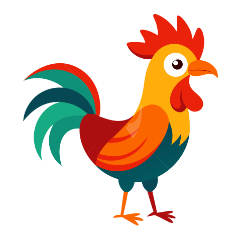 Big red rooster vector image Illustration