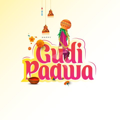 Happy Gudi Padwa Greeting Design Template Illustration