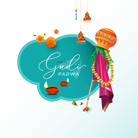 Happy Gudi Padwa Greeting Design Template