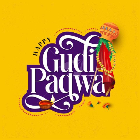 Happy Gudi Padwa Festival Post Design Template