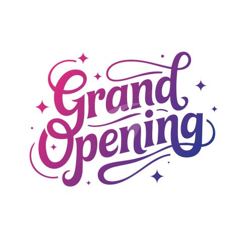Grand Opening Text Typography Illustration