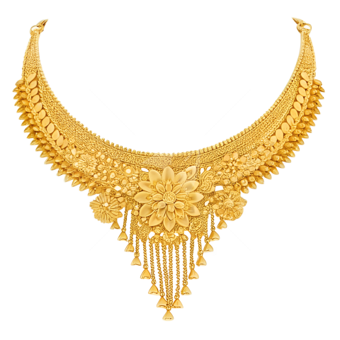 Gold jewelry necklace png image