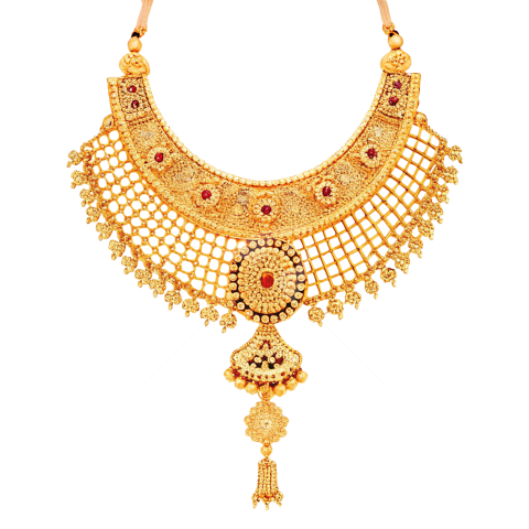 Gold jewelry necklace png image