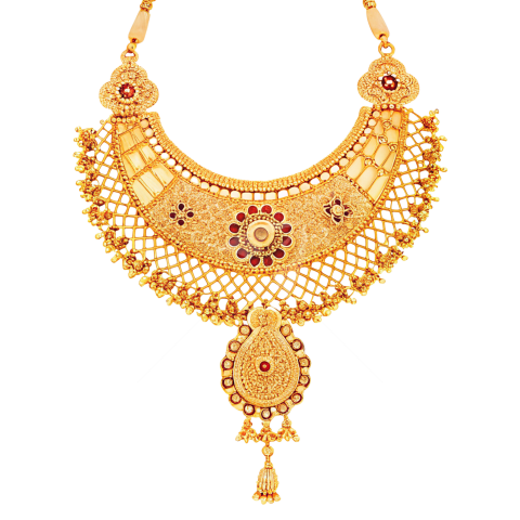 Gold jewelry necklace png image