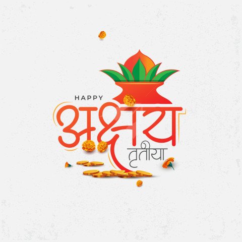 Happy Akshaya Tritiya Hindi Post Background DEsign Template