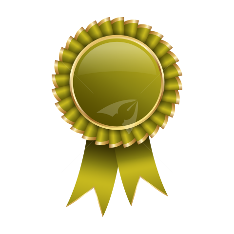 Green ribbon badge illustration